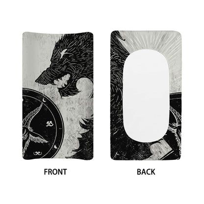 Black Demon Wolf Print Changing Pad Cover