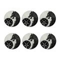 Black Demon Wolf Print Coaster Set