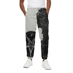 Black Demon Wolf Print Cotton Pants