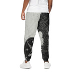 Black Demon Wolf Print Cotton Pants