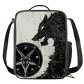 Black Demon Wolf Print Crossbody Lunch Bag