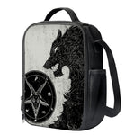 Black Demon Wolf Print Crossbody Lunch Bag