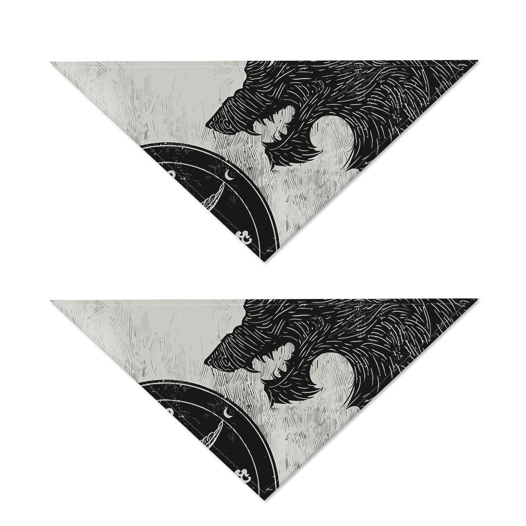 Black Demon Wolf Print Dog Bandana