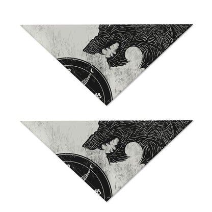 Black Demon Wolf Print Dog Bandana