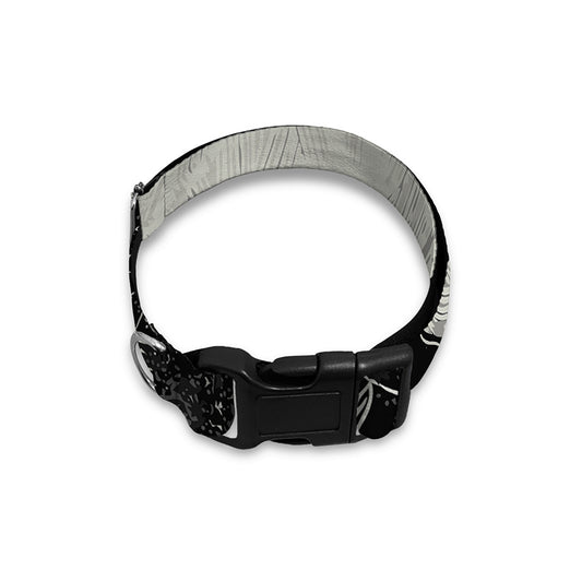 Black Demon Wolf Print Dog Collar