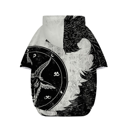 Black Demon Wolf Print Dog Zip Up Hoodie