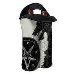 Black Demon Wolf Print Double Neoprene Wine Tote