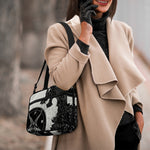 Black Demon Wolf Print Double Strap Bible Bag