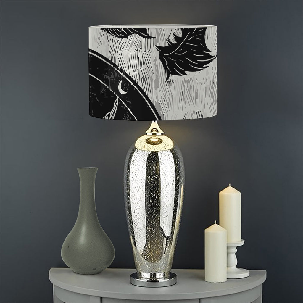 Black Demon Wolf Print Drum Lamp Shade