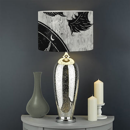 Black Demon Wolf Print Drum Lamp Shade