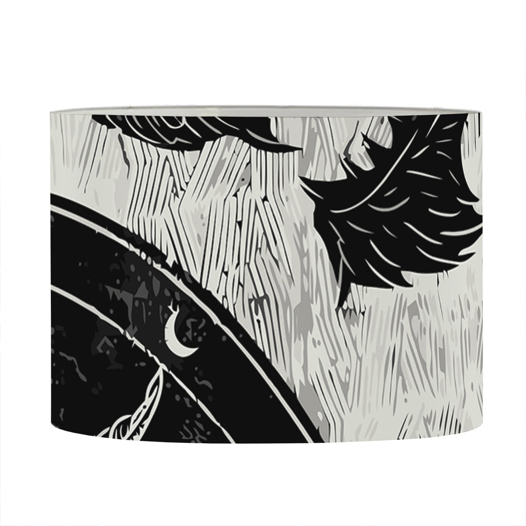 Black Demon Wolf Print Drum Lamp Shade