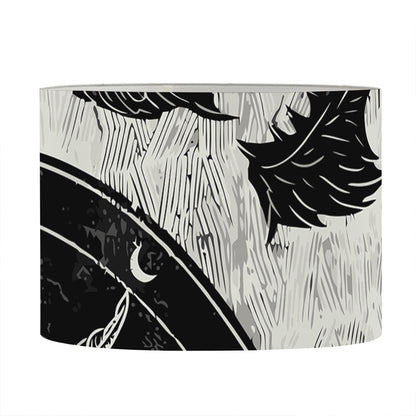 Black Demon Wolf Print Drum Lamp Shade