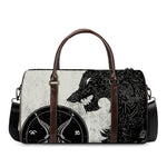 Black Demon Wolf Print Duffle Bag
