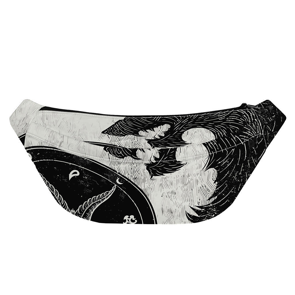 Black Demon Wolf Print Fanny Pack
