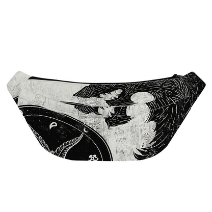 Black Demon Wolf Print Fanny Pack