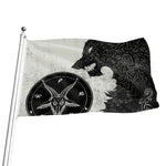 Black Demon Wolf Print Flag