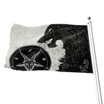 Black Demon Wolf Print Flag