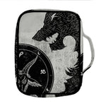 Black Demon Wolf Print Front Pocket Bible Bag