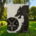 Black Demon Wolf Print Garden Flag