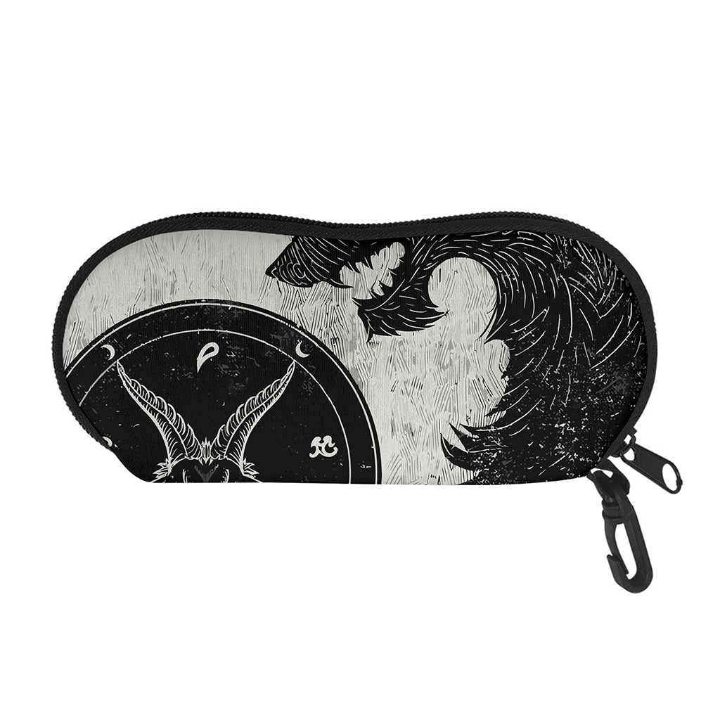 Black Demon Wolf Print Glasses Case