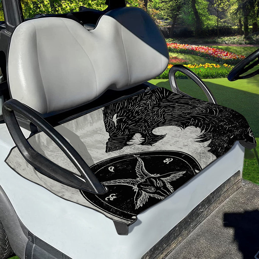 Black Demon Wolf Print Golf Cart Seat Cover