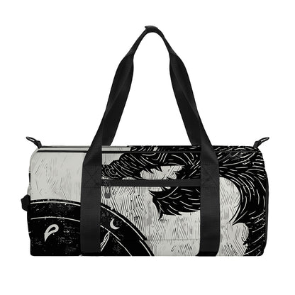 Black Demon Wolf Print Gym Bag
