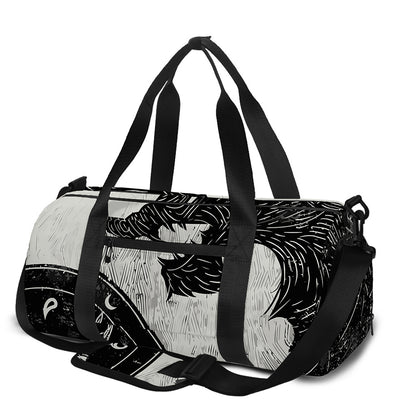 Black Demon Wolf Print Gym Bag