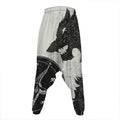 Black Demon Wolf Print Hammer Pants