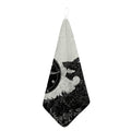 Black Demon Wolf Print Hand Towel