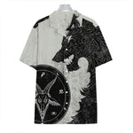 Black Demon Wolf Print Hawaiian Shirt