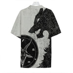 Black Demon Wolf Print Hawaiian Shirt