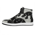 Black Demon Wolf Print High Top Leather Sneakers