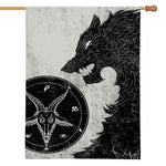 Black Demon Wolf Print House Flag