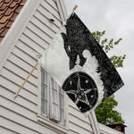 Black Demon Wolf Print House Flag