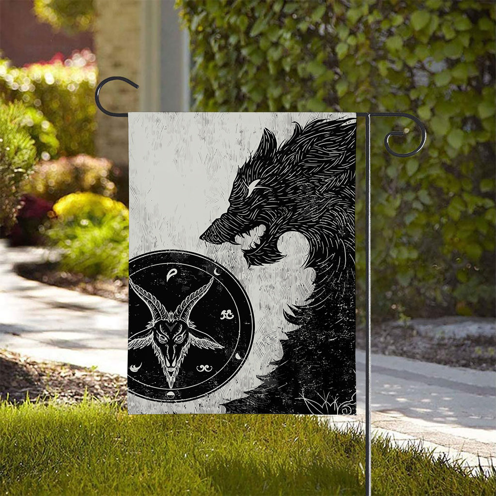 Black Demon Wolf Print House Flag