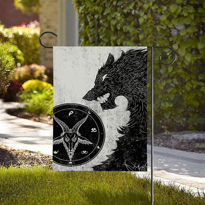 Black Demon Wolf Print House Flag