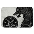 Black Demon Wolf Print Indoor Door Mat