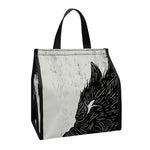 Black Demon Wolf Print Insulated Lunch Tote