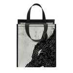 Black Demon Wolf Print Insulated Lunch Tote