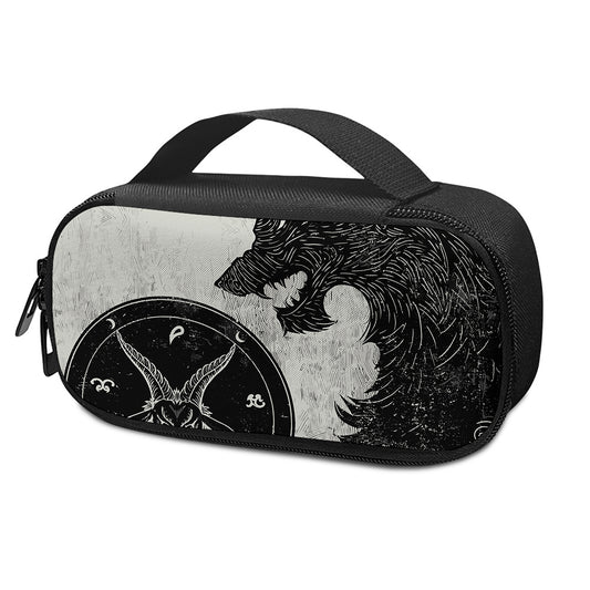 Black Demon Wolf Print Insulin Cooler Travel Case