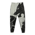 Black Demon Wolf Print Jogger Pants