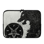 Black Demon Wolf Print Laptop Sleeve