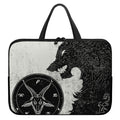 Black Demon Wolf Print Laptop Sleeve With Handle