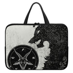 Black Demon Wolf Print Laptop Sleeve With Handle