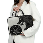 Black Demon Wolf Print Laptop Sleeve With Handle