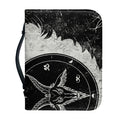 Black Demon Wolf Print Leather Bible Cover