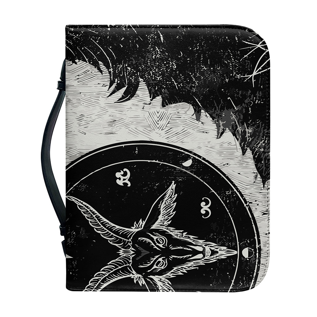 Black Demon Wolf Print Leather Bible Cover
