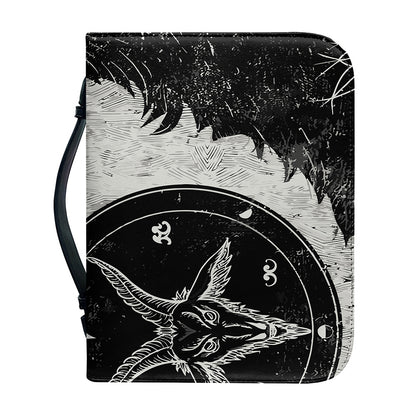 Black Demon Wolf Print Leather Bible Cover