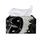 Black Demon Wolf Print Leather Tissue Box Cover