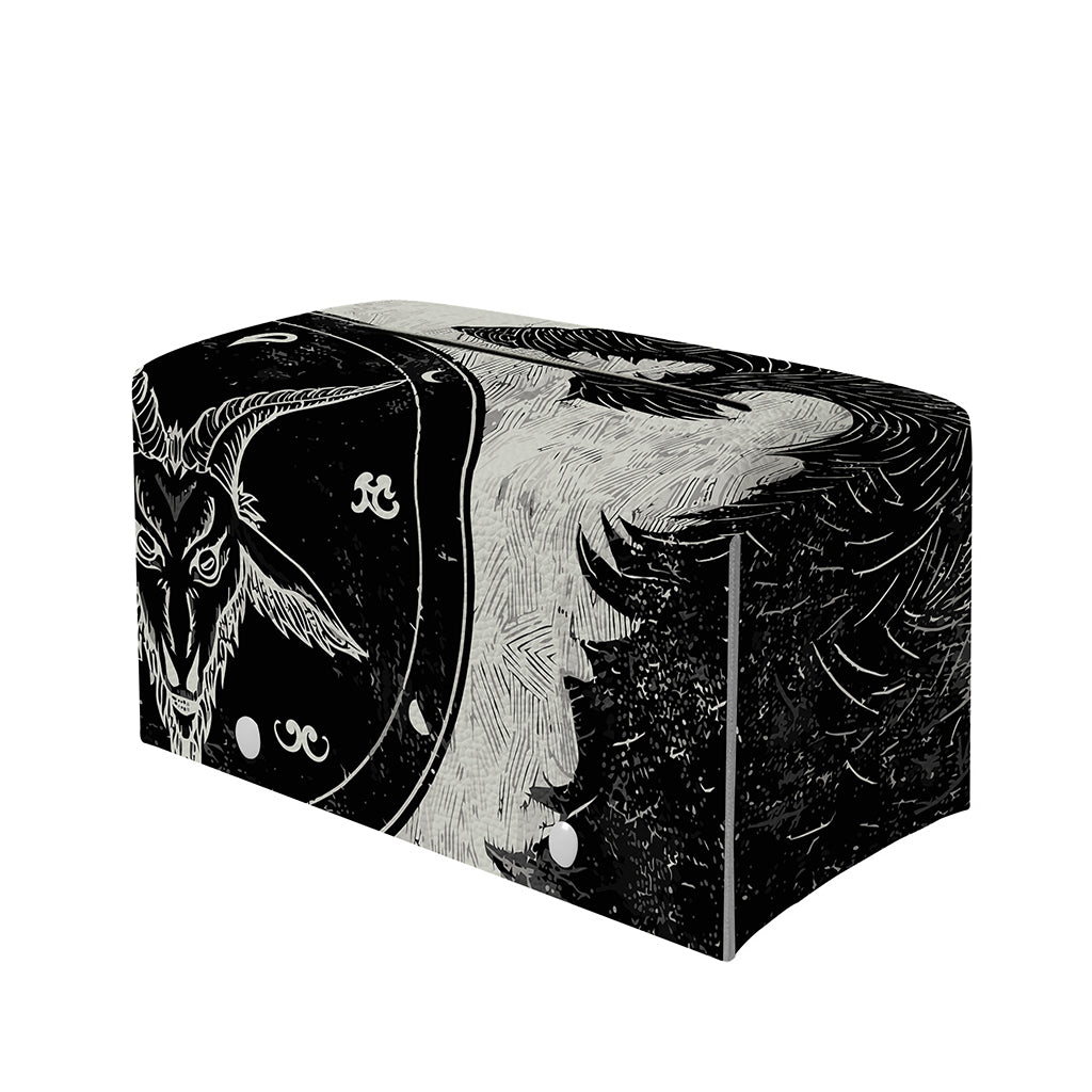 Black Demon Wolf Print Leather Tissue Box Cover